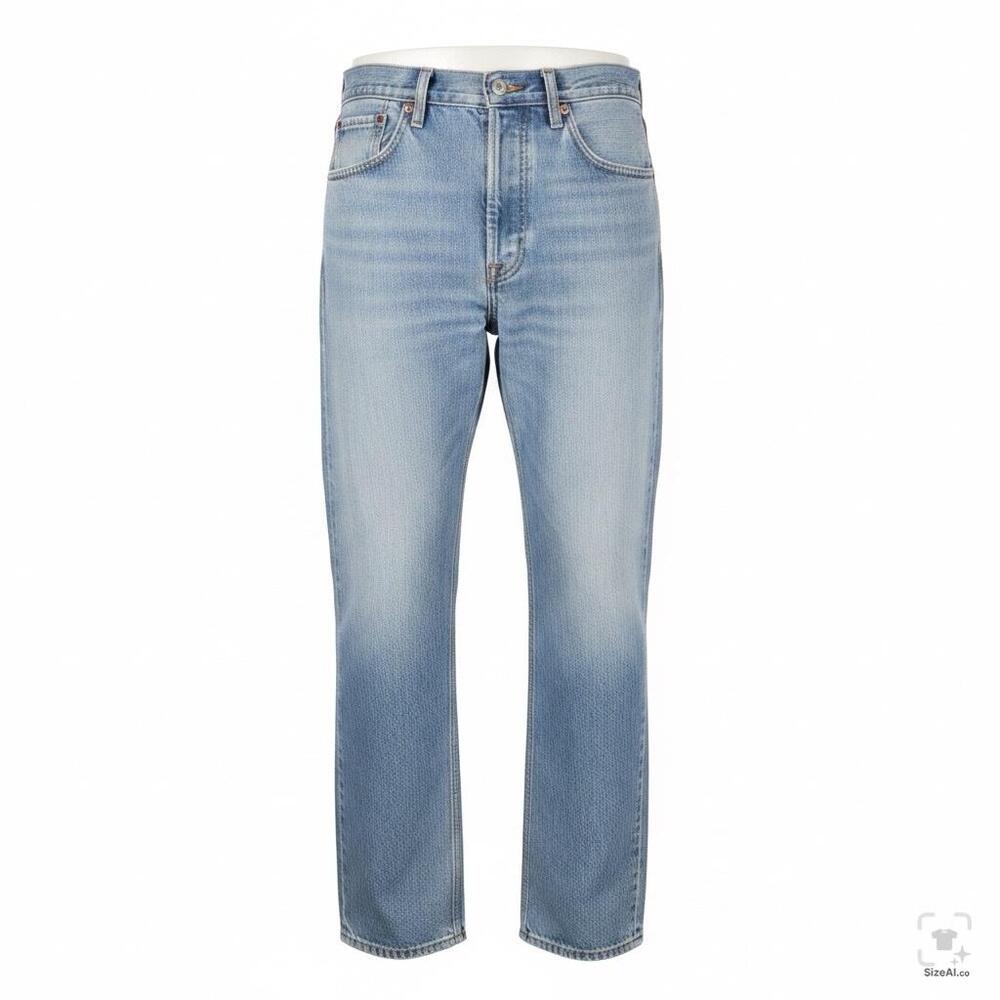 Levis 505 Jeans Mens 36x32 Light Wash Blue Denim Regular Fit Straight Leg